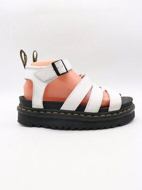Doc Dr. Martens Blaire Sandals Women's Size 8 White Gladiator Leather Shoes